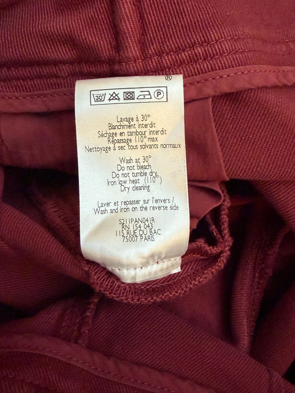 Sézane High-Waist Double-Buckle Leon Trousers — Dusty Mauve (Lie De Vin) - Picture 15 of 16